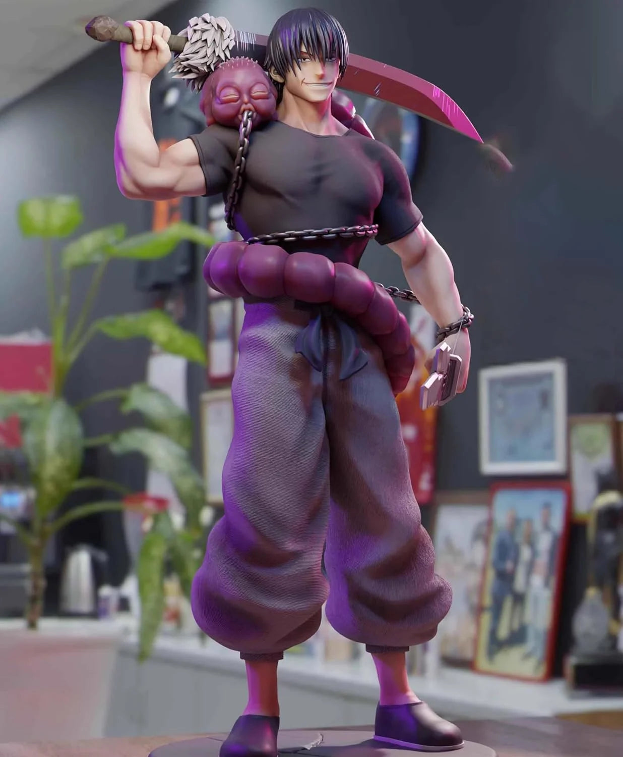 JJK New 2025 Fushiguro Toji Figure Statue JJK Figure Model, 22Cm Standing Pose Anime Action Figure JJK Fushiguro Toji Statue Handmade Collectible Desktop Decoration Gifts JJK Toys Action Figures