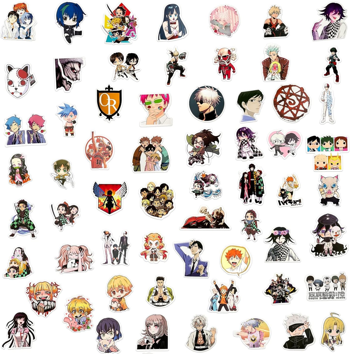 200 Pcs Classic Anime Mixed Stickers Pack, Cute Anime Stickers for Kids Teens Girls Boys, Vinyl Waterproof Manga Stickers for Water Bottle Hydroflask Laptop Skateboard Computer