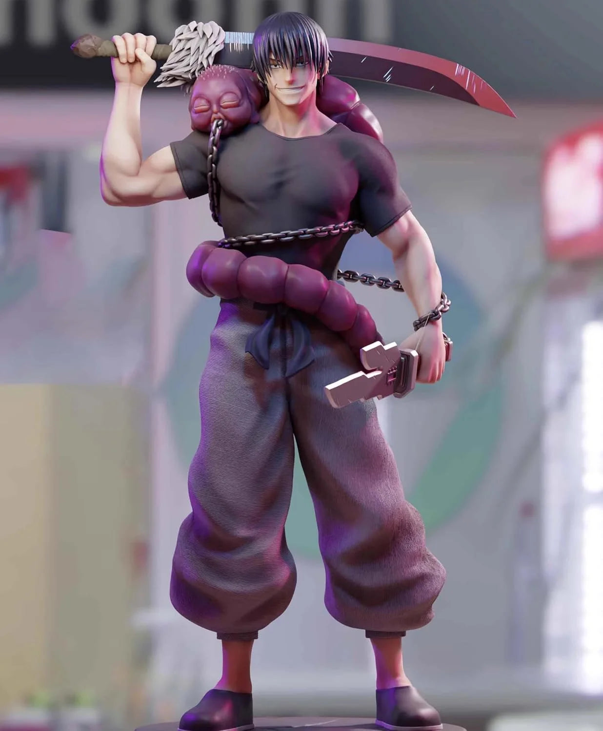 JJK New 2025 Fushiguro Toji Figure Statue JJK Figure Model, 22Cm Standing Pose Anime Action Figure JJK Fushiguro Toji Statue Handmade Collectible Desktop Decoration Gifts JJK Toys Action Figures