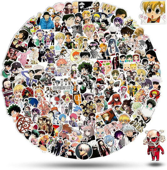 200 Pcs Classic Anime Mixed Stickers Pack, Cute Anime Stickers for Kids Teens Girls Boys, Vinyl Waterproof Manga Stickers for Water Bottle Hydroflask Laptop Skateboard Computer